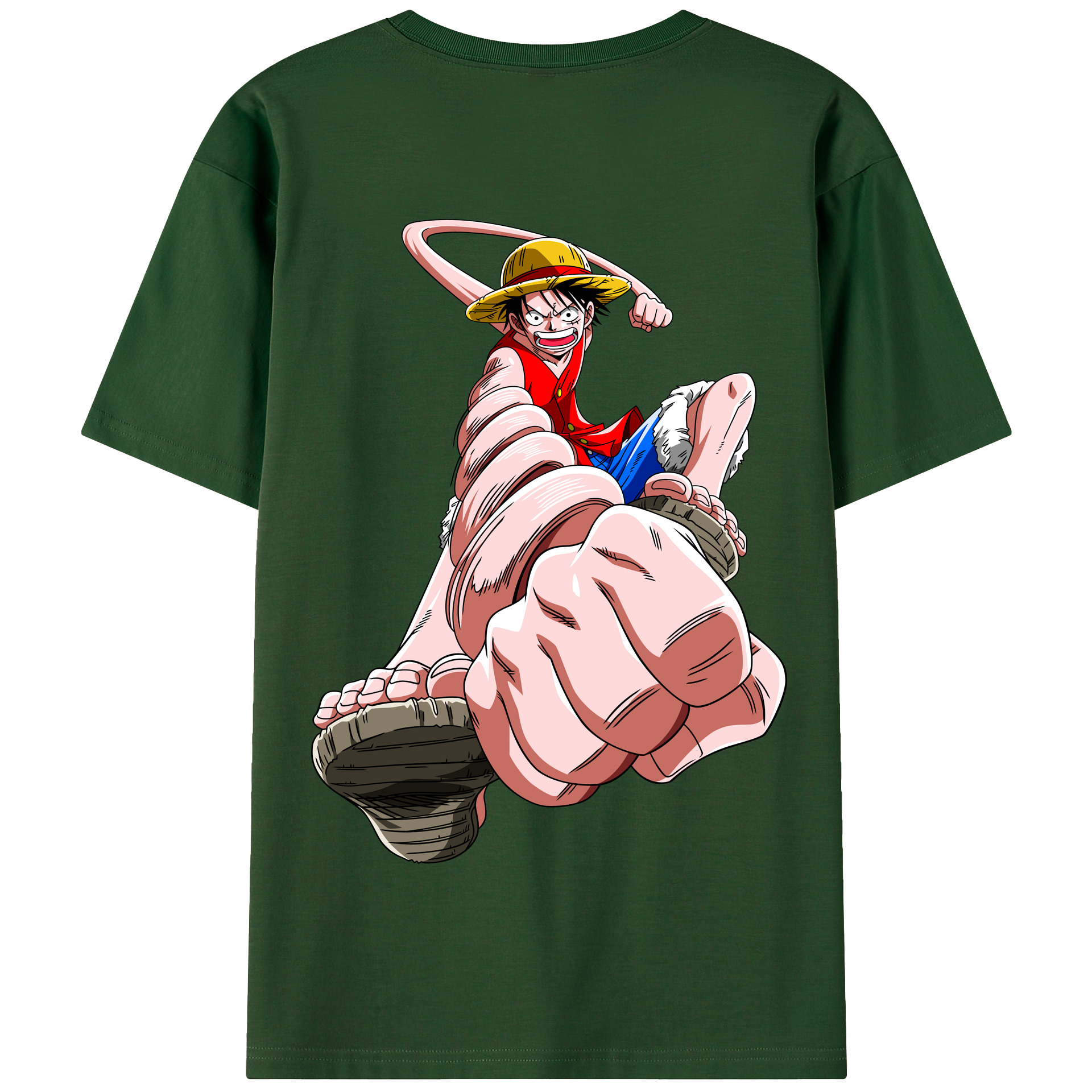 ワンピース モンキー・D・ルフィ ONE PIECE Monkey D. Luffy 綿100％半袖Tシャツ（背面プリント）